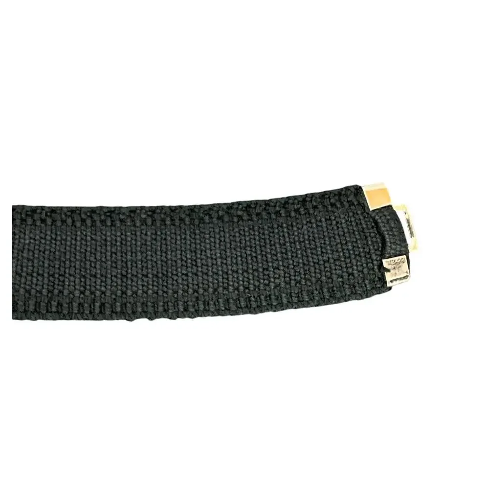 Vintage 80s Black Sequin Scaled Stretch Belt Clip Buckle Women Medium 30”-36”